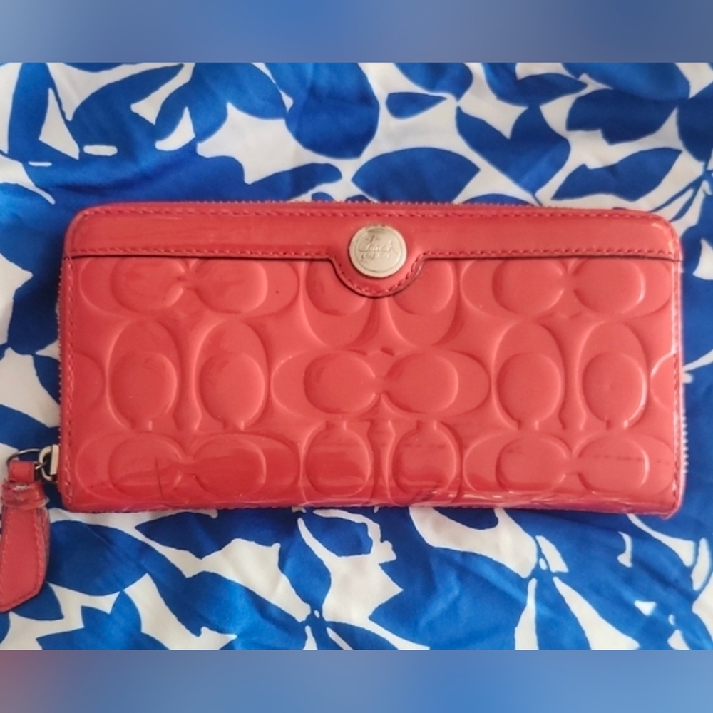 Coach Coral Embossed Wallet